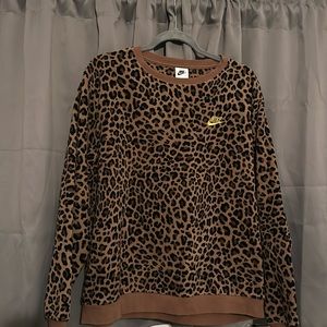 Nike Brown Leopard Print Sweatshirt